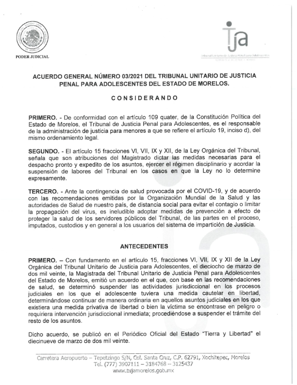 Acuerdo General 03/2021